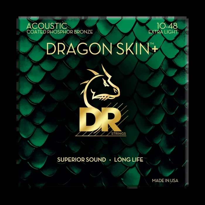 DR Strings Dragon Skin+ Coated Phosphor Bronze Acoustic String Set