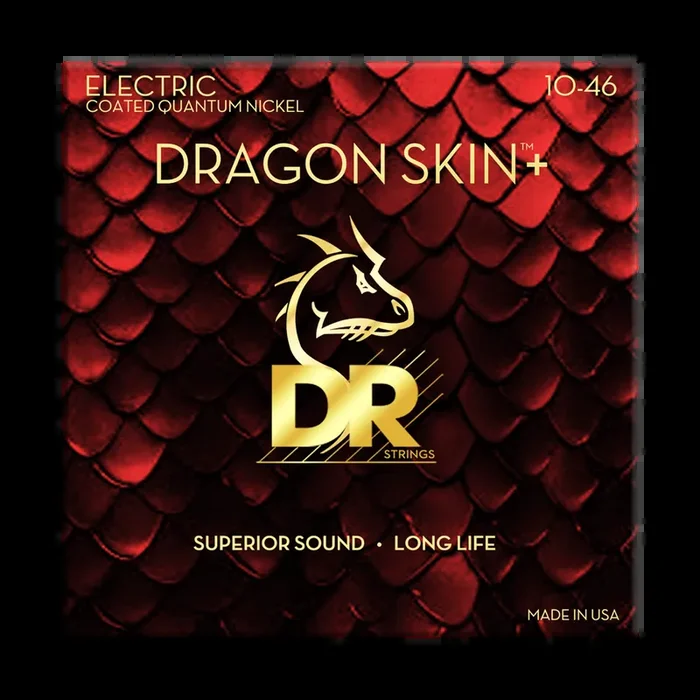 DR Strings Dragon Skin+ Quantum Nickel Electric Guitar string set Medium Gauge 10-46