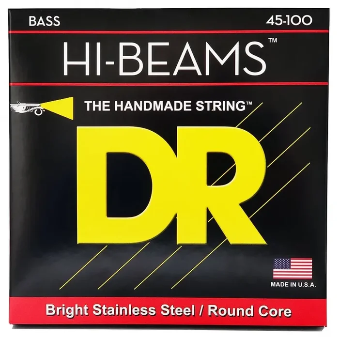 DR Strings HI-BEAM Stainless Steel 45-100 Bass Guitar Strings, 4-String, Long Scale
