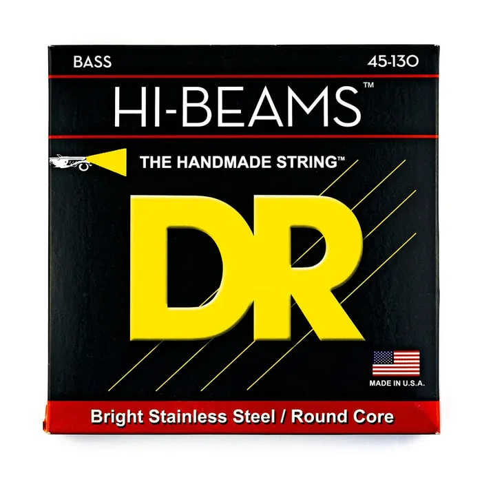 DR Strings HI-BEAM Stainless Steel 45-130 5-String Bass Guitar Strings