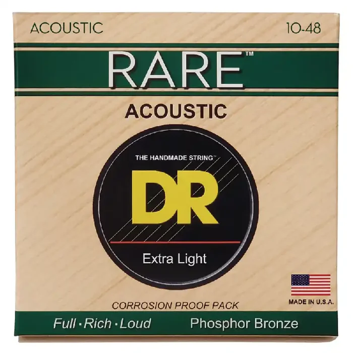 DR Strings RARE Bronze 10-48 Acoustic Guitar Strings