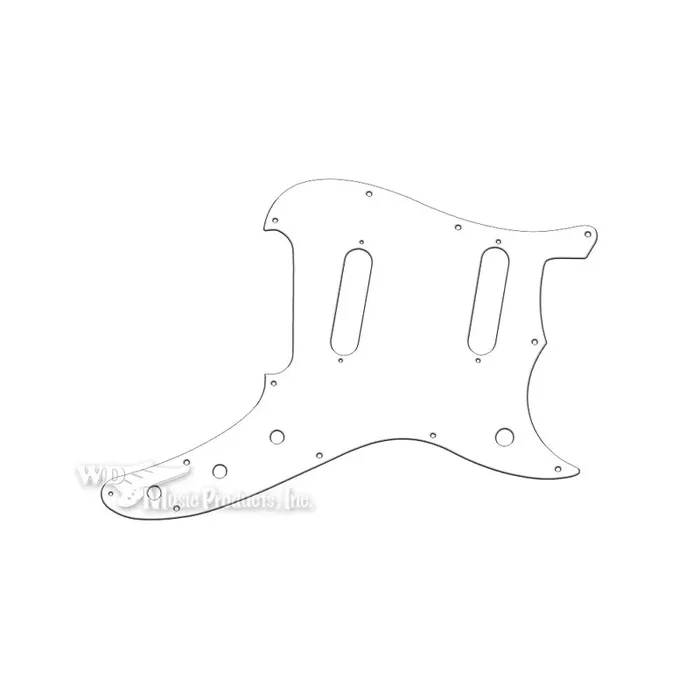 Duosonic Replacement Pickguard for Reissue Model – Thin Shiny White .060″ / 1.52mm Thickness, No Bevelled Edge