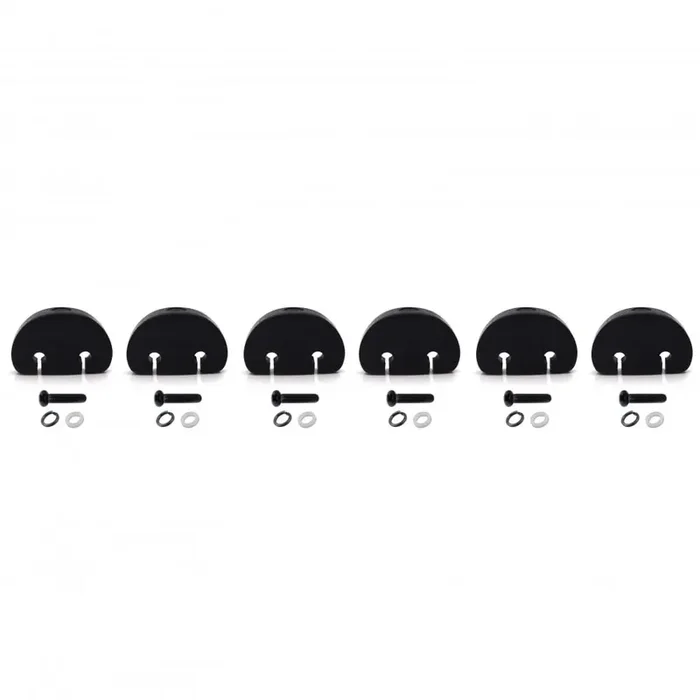 Ebony Tuning Machine Button Large With Double-Cut Holes (Set of 6)