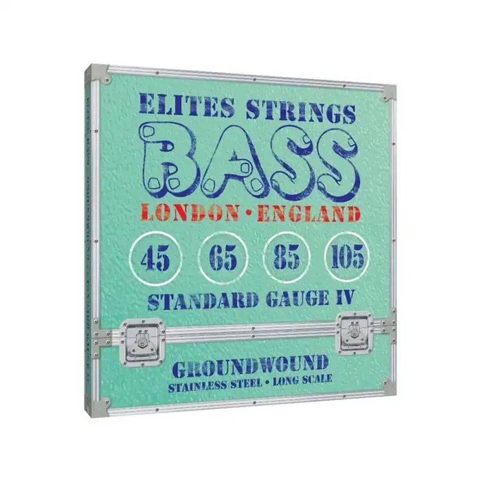 Elites Groundwound Stainless Steel 45-105 Bass Guitar Strings, Long Scale