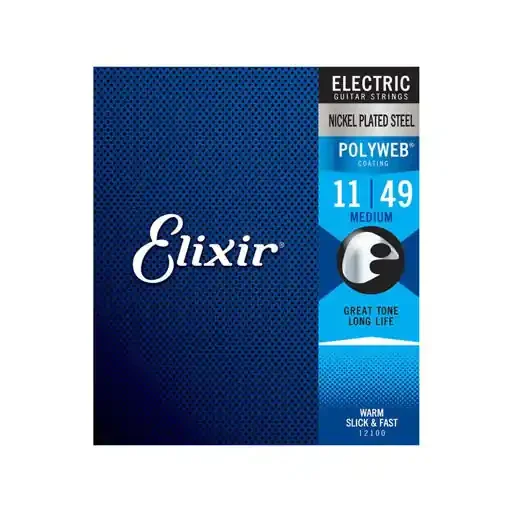 Elixir 12100 Polyweb Electric Guitar Strings, Medium, 11-49