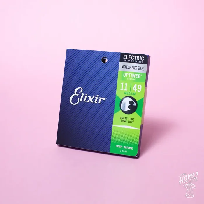 Elixir – Optiweb coated nickel plated steel electric guitar strings 11-49 (19102)