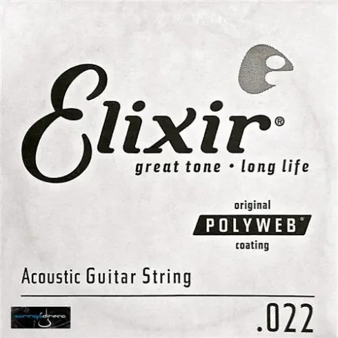 Elixir Acoustic 80/20 Bronze Guitar Strings – Polyweb (Single String)