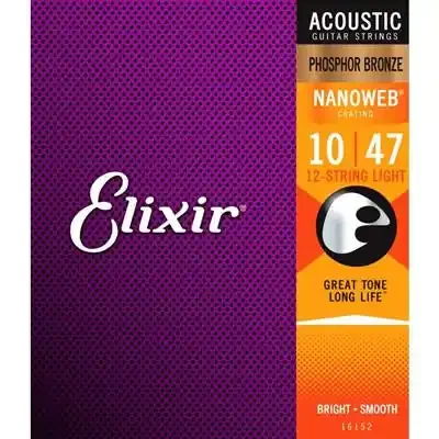 Elixir Nanoweb (Light) Phosphor Bronze 12 String Acoustic Strings