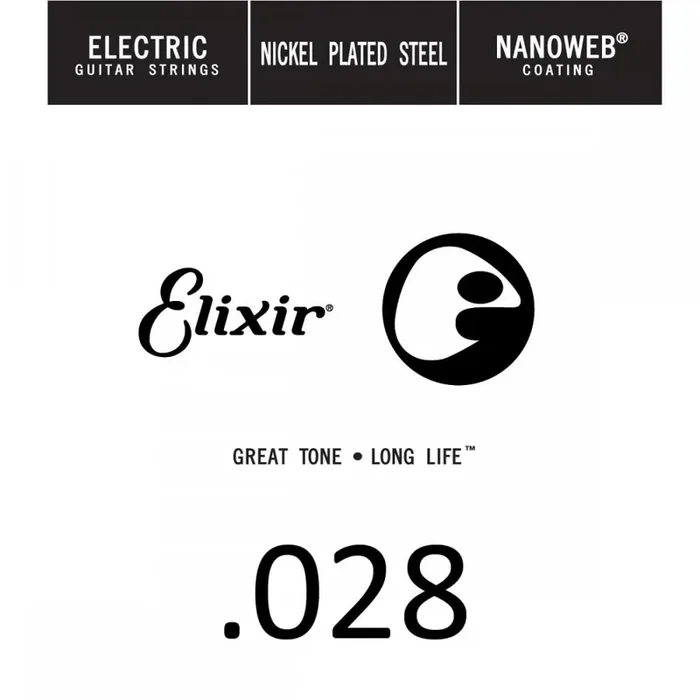 Elixir Nanoweb Nickel Wound 28 (.028″) Electric Guitar Single String