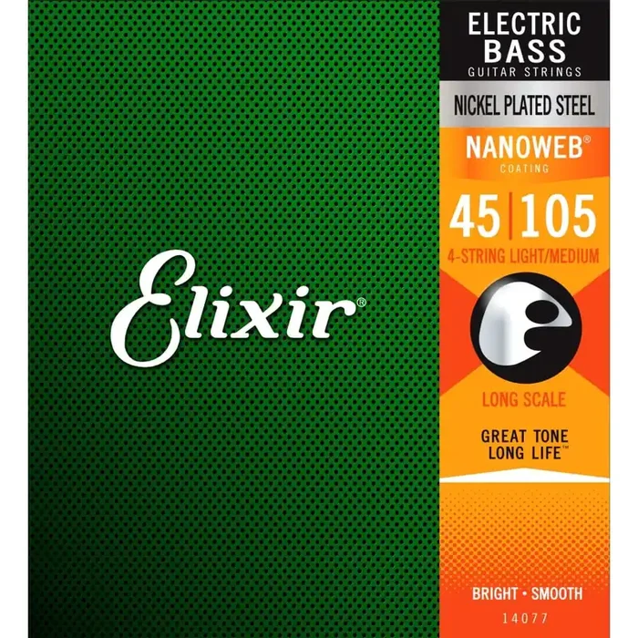 Elixir Nanoweb Nickel Wound 45-105 Bass Guitar Strings [14077]