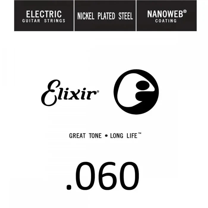 Elixir Nanoweb Nickel Wound 60 (.060″) Electric Guitar Single String