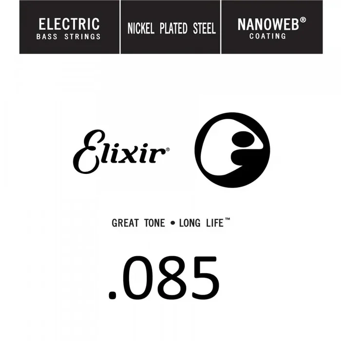 Elixir Nanoweb Nickel Wound 85 (.085″) Bass Single String, Long Scale