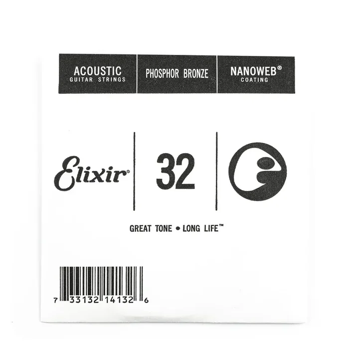 Elixir Nanoweb Phosphor Bronze 32 (.032″) Acoustic Guitar Single String