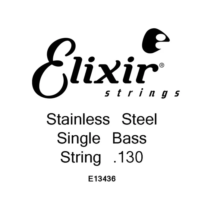 Elixir Nanoweb Stainless Steel 130 (.130″) Bass Single String, Long Scale