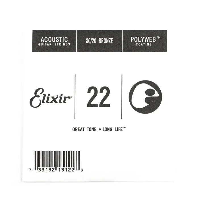 Elixir Polyweb 80/20 Bronze 22 (.022″) Acoustic Guitar Single String