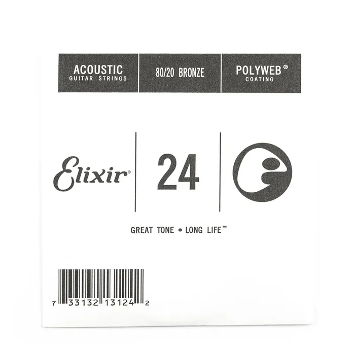 Elixir Polyweb 80/20 Bronze 24 (.024″) Acoustic Guitar Single String