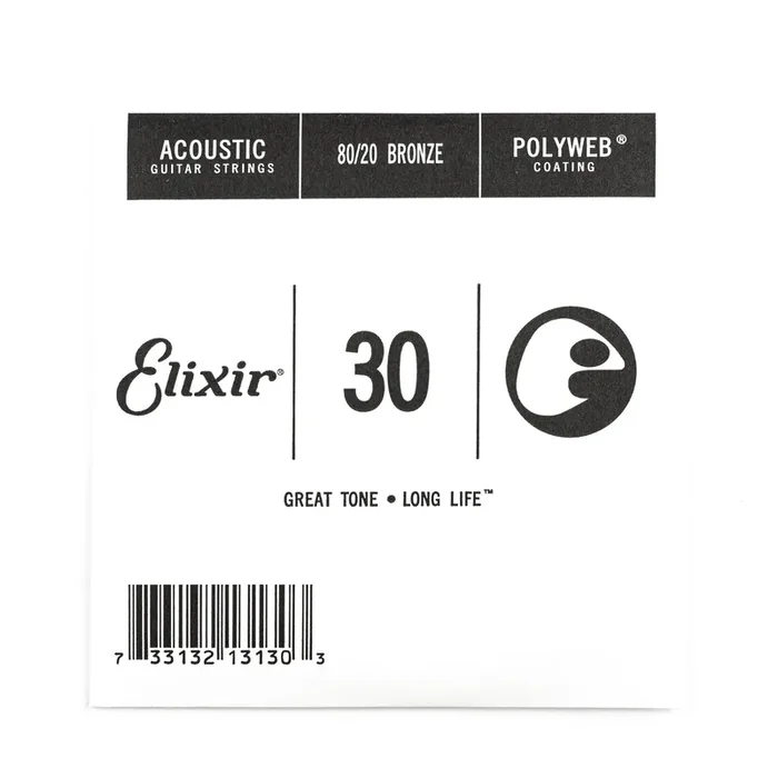 Elixir Polyweb 80/20 Bronze 30 (.030″) Acoustic Guitar Single String