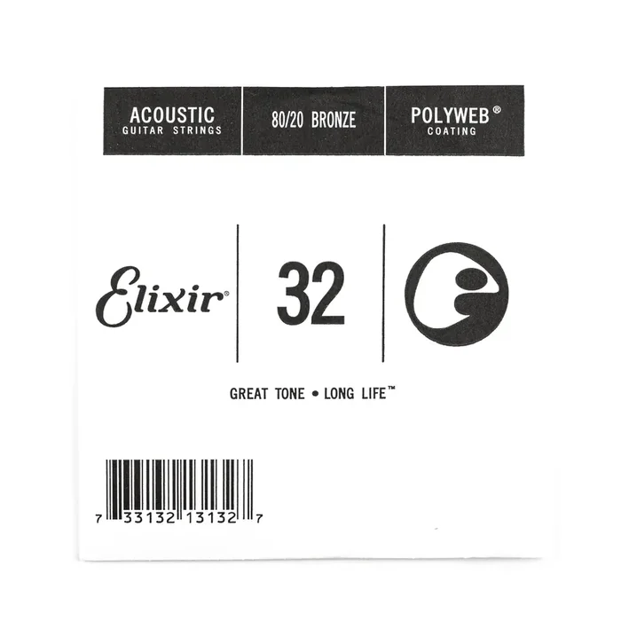 Elixir Polyweb 80/20 Bronze 32 (.032″) Acoustic Guitar Single String