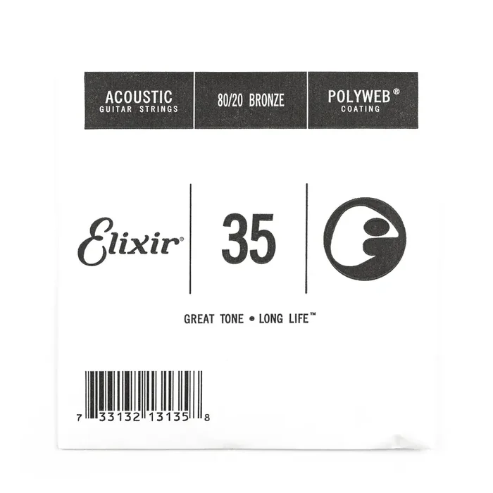 Elixir Polyweb 80/20 Bronze 35 (.035″) Acoustic Guitar Single String