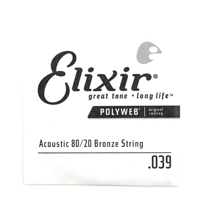 Elixir Polyweb 80/20 Bronze 39 (.035″) Acoustic Guitar Single String