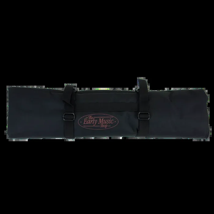 EMS 3-Slot Bass Recorder Fleece Lined Roll Bag, Black Canvas Exterior