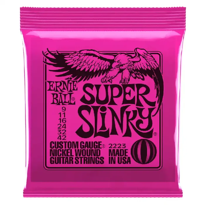 Ernie Ball 2223 Super Slinky 9-42 Electric Guitar Strings, 5-Pack