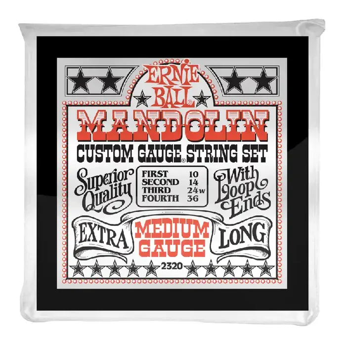 Ernie Ball 2320 Stainless Steel Mandolin Strings 10-36 Loop End Medium Gauge 8-String