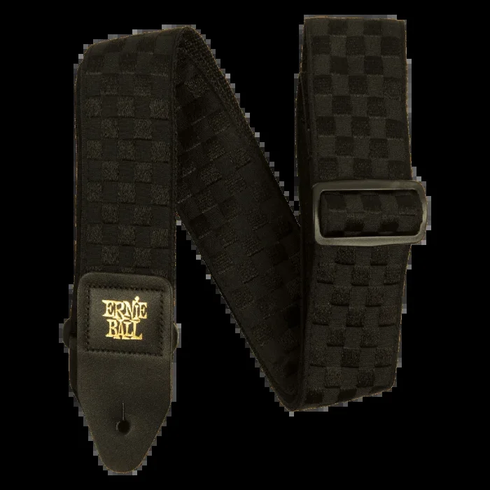 Ernie Ball Black Checkers Jacquard Strap