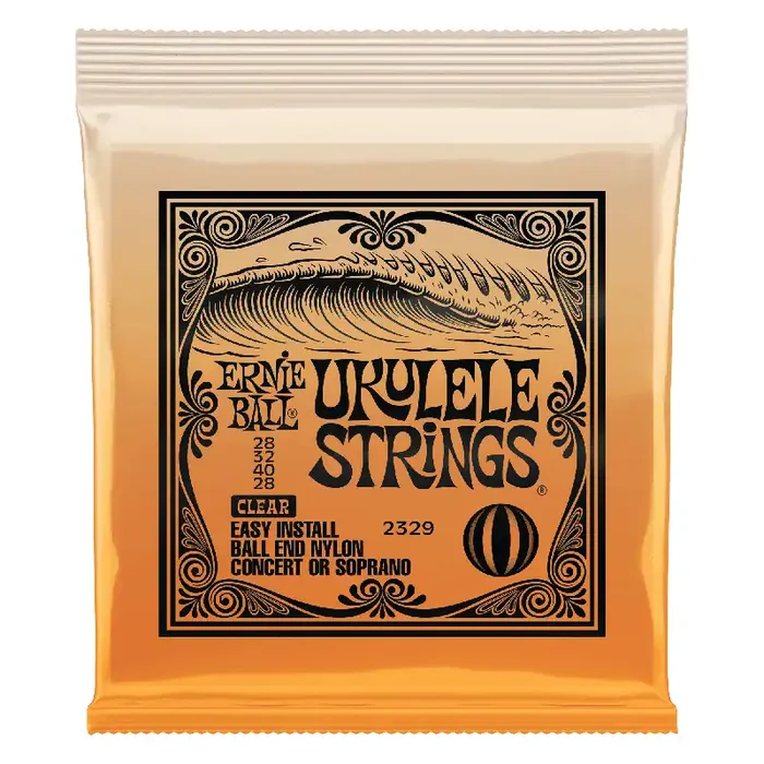 Ernie Ball Concert/Soprano Ukulele Strings, Clear Nylon, Ball End