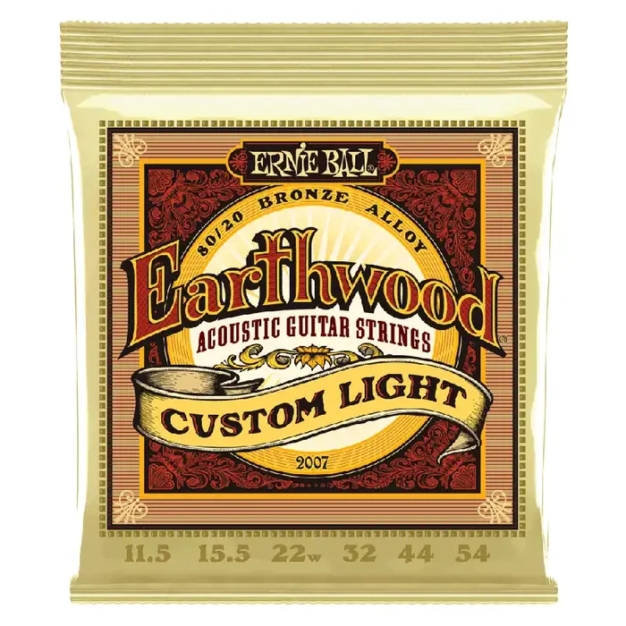 Ernie Ball Earthwood 80/20 Bronze 11.5-54 Acoustic Guitar Strings, Custom Light
