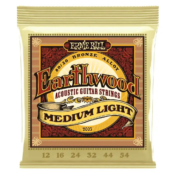 Ernie Ball Earthwood 80/20 Bronze 12-54 Acoustic Guitar Strings, Medium-Light, 5-Pack