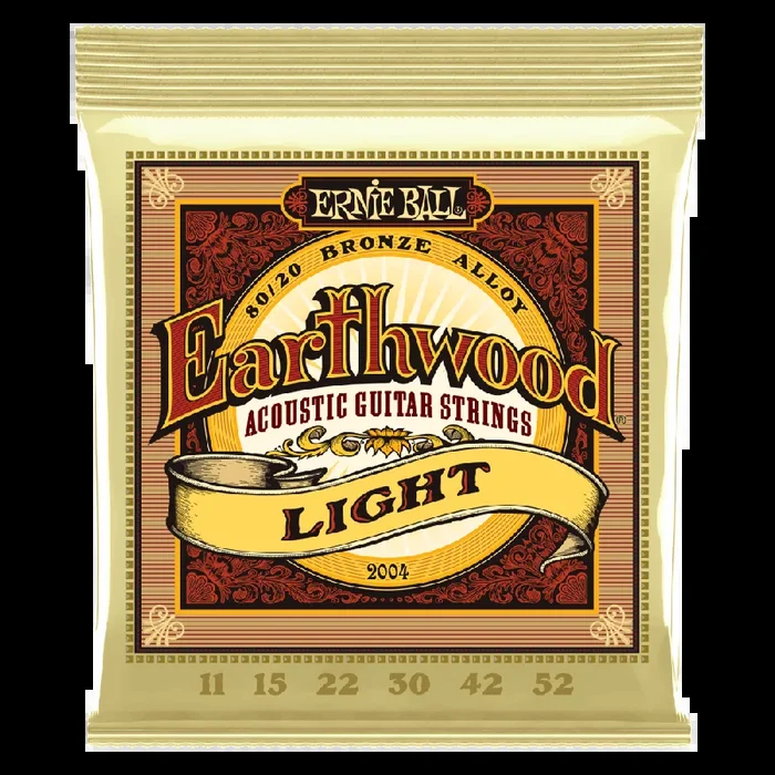 Ernie Ball Earthwood Light 80-20 Bronze Acoustic Guitar Strings, 11-52 Gauge