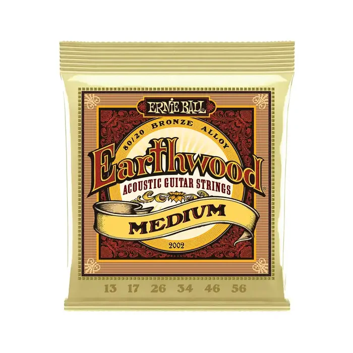 Ernie Ball Earthwood Medium 80/20 Bronze Acoustic Guitar Strings, 13-56