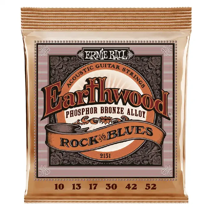 Ernie Ball Earthwood Rock & Blues Phosphor Bronze Acoustic Guitar Strings – 10-52