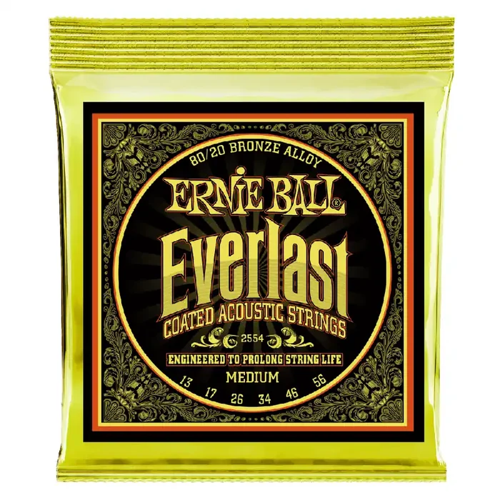 Ernie Ball Everlast 80/20 Bronze 13-56 Acoustic Guitar Strings, Medium