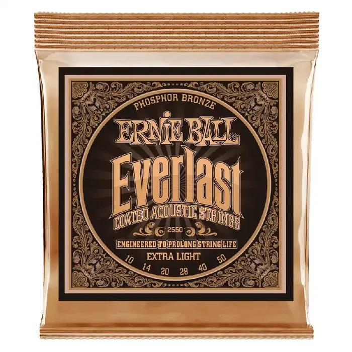 Ernie Ball Everlast Phosphor Bronze 10-50 Acoustic Guitar Strings, Extra Light