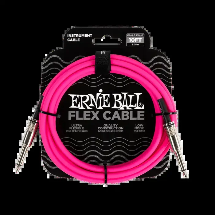 Ernie Ball Flex Instrument Cable 10ft – Pink