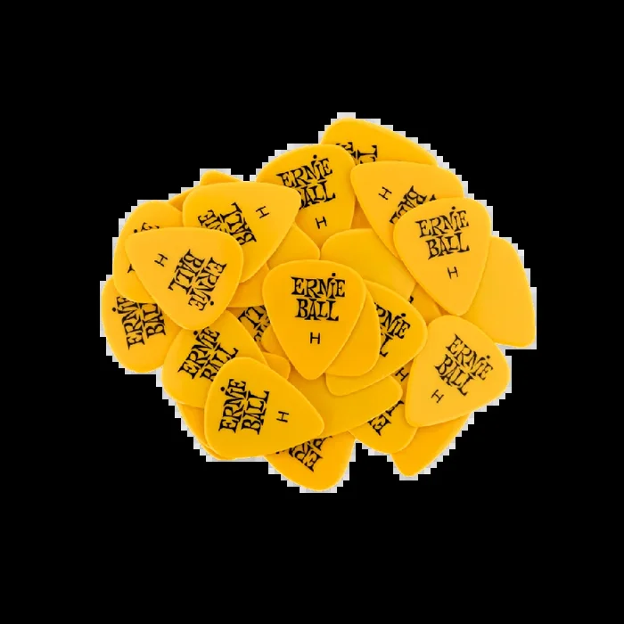 Ernie Ball Heavy Yellow Cellulose Picks, bag of 144