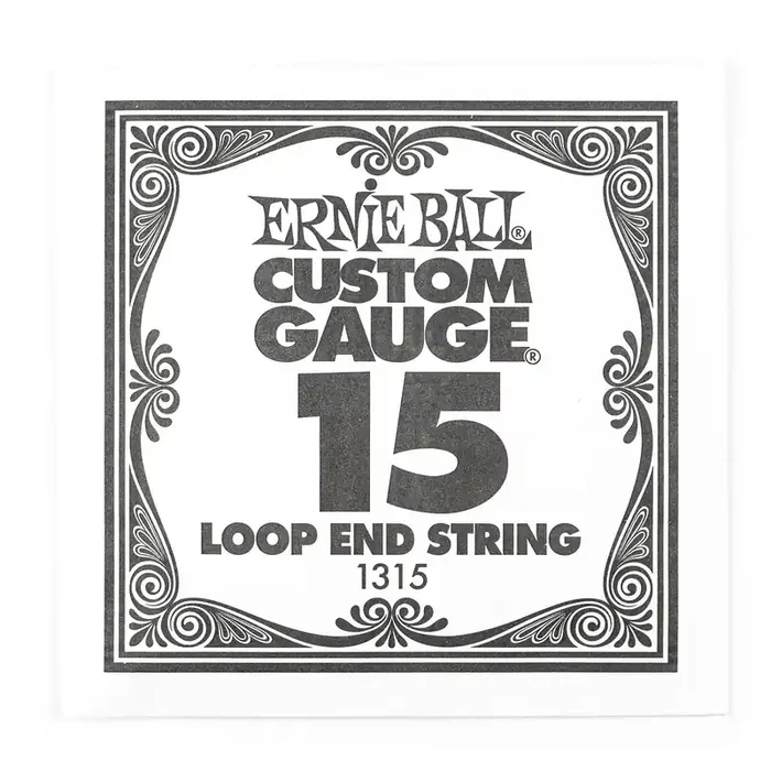 Ernie Ball Loop-End Plain Steel 15 (.015″) Single Instrument String