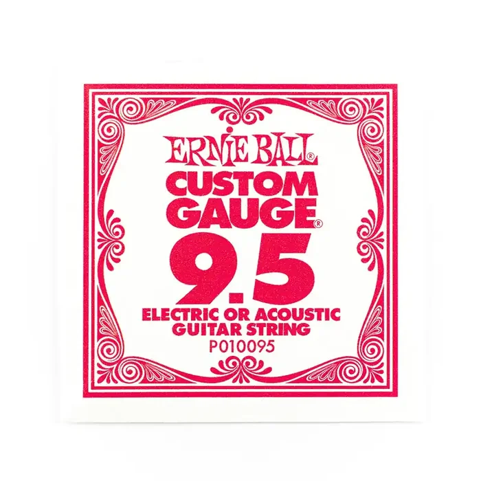 Ernie Ball Plain Steel 9.5 (.0095″) Single Guitar String