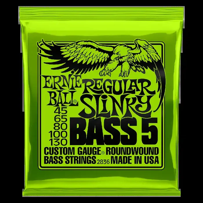 Ernie Ball Regular Slinky 5 String Bass Guitar Strings 45 – 130