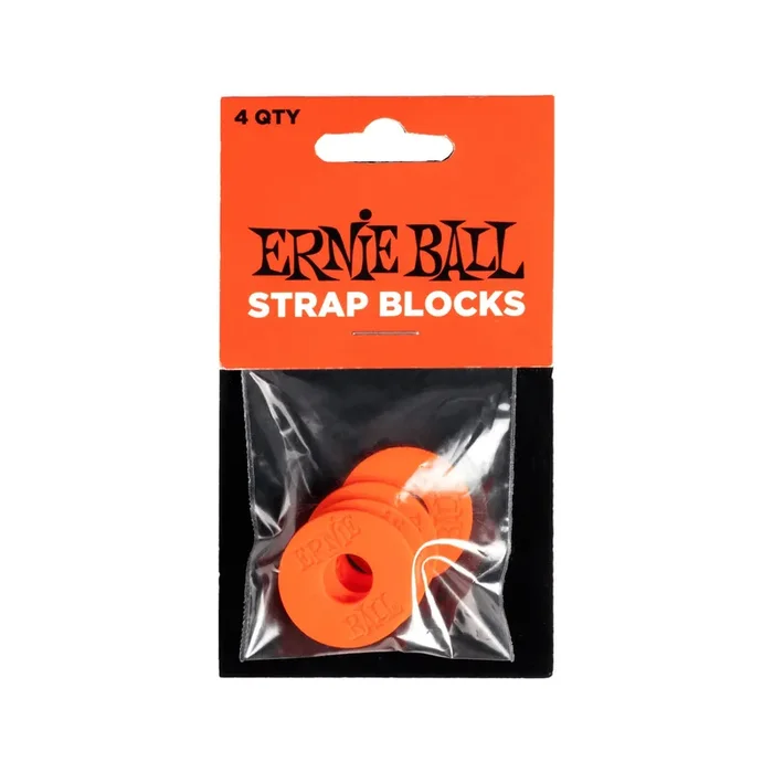 Ernie Ball Rubber Strap Blocks, 4-Pack, Red