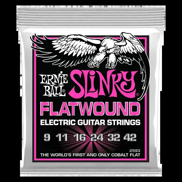 Ernie Ball Super Slinky Cobalt Flatwound Electric Guitar Strings 9 – 42