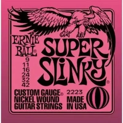 Ernie Ball Super Slinky Electric Guitar Strings 9 to 42