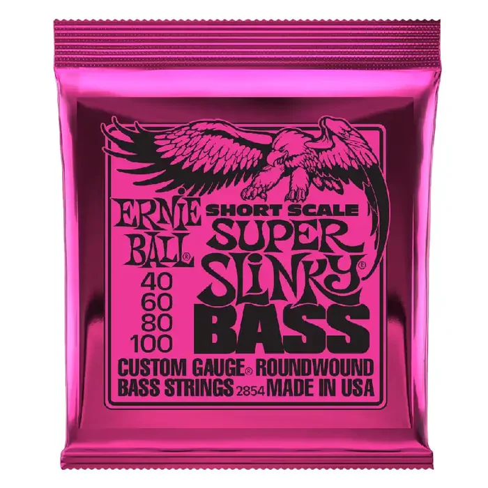 Ernie Ball Super Slinky Nickel Wound 40-100 Bass Guitar Strings, Short Scale