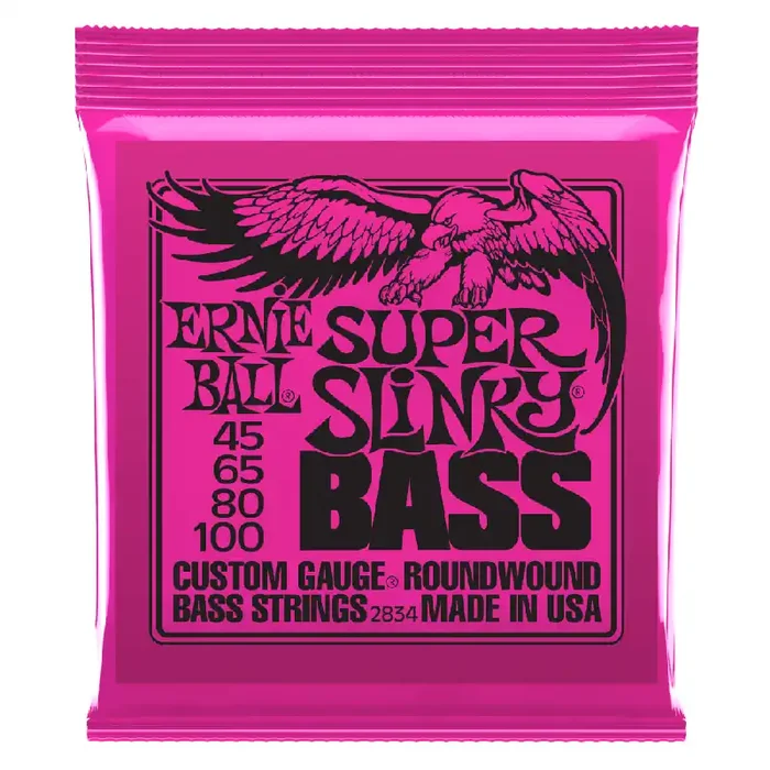 Ernie Ball Super Slinky Nickel Wound Bass Guitar Strings – 45-100