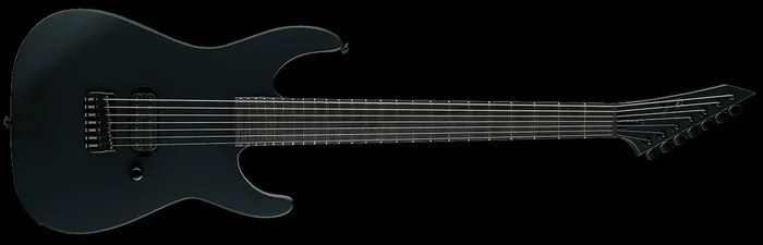 ESP LTD Black Metal Series M-7HT Baritone Electric Guitar Black Satin