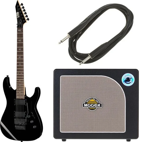 ESP LTD KH-202 BLK Kirk Ham Bundle