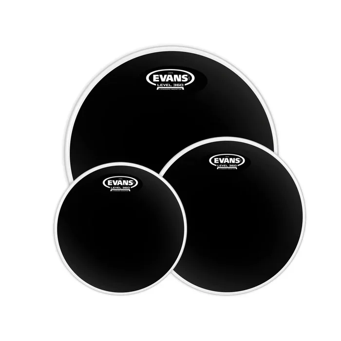 Evans Black Chrome Tompack, Rock (10 inch, 12 inch, 16 inch) *SKIN ONLY*