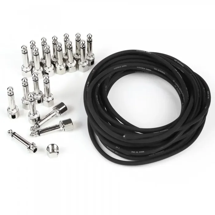 Evidence Audio Black Monorail Patch Cable Kit, 20ft with 20 x SIS Solderless Right Angle Plugs